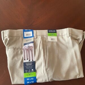 NWT! Kenneth Cole Reaction Men's Tan Dress Pants, Slim Fit, Sz 36/32